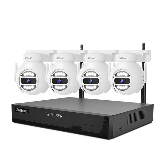 LAN010-IPC047 CCTV KIT (4 PTZ + NVR WITH DISPLAY), مجموعة كاميرات مراقبة مع 4 كاميرات PTZ ونظام NVR.