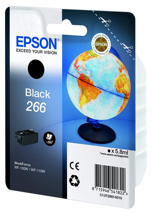 Singlepack Black 266 Ink Cartridge Yield 250 pages