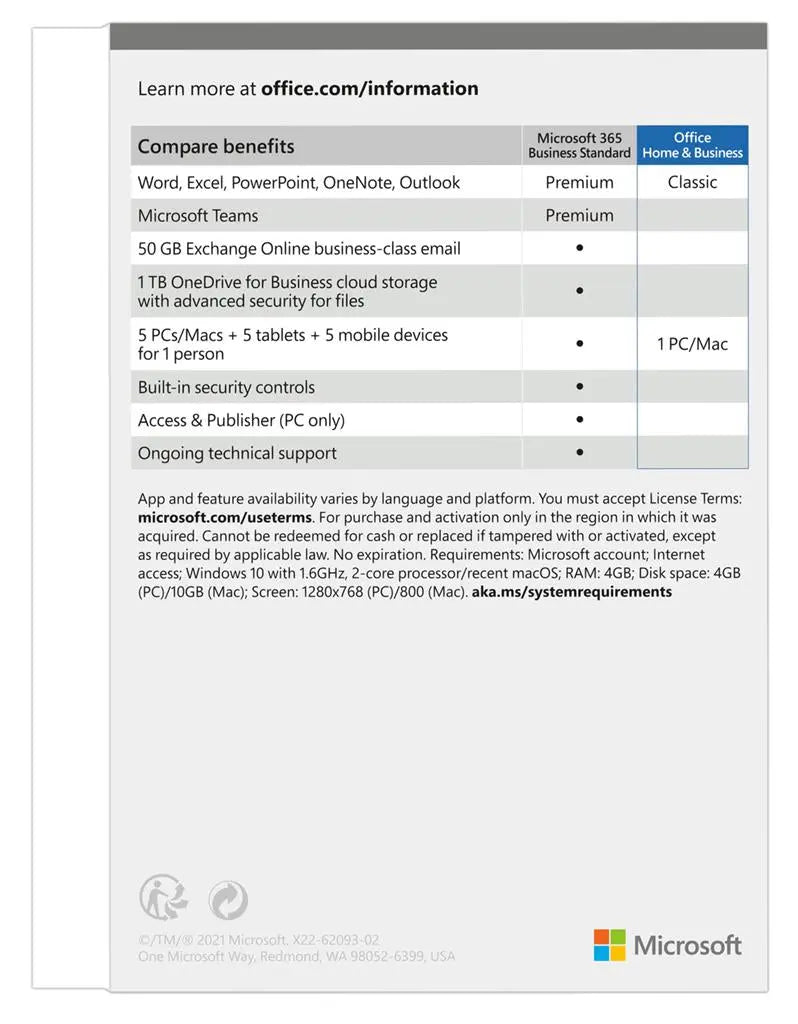 Microsoft Office Home & Business 2021 FPP Full 1 license(s) - SafeBox Company - شركة الصندوق الامن